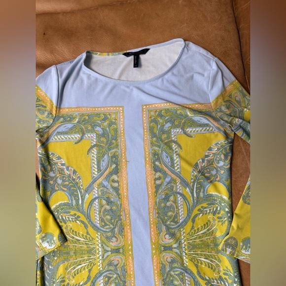 BCBGMaxAzria Size XS Dress Noely Paisley Block Print Shift Blue Multicolor - Picture 4 of 10